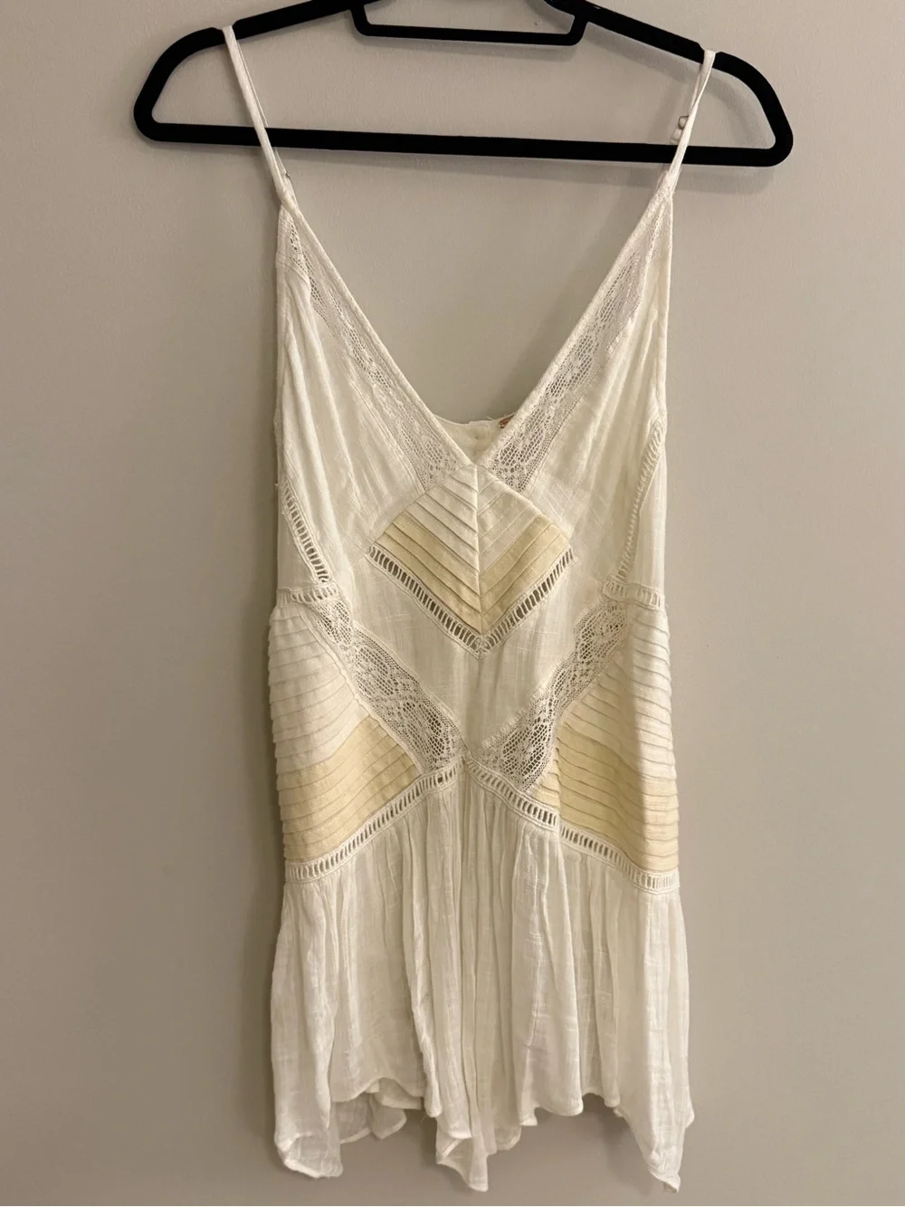 Free People White Crochet Lace Peasant Blouse